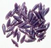 50 5x16mm Satin Purple Givre Dagger Beads